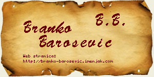Branko Barošević vizit kartica